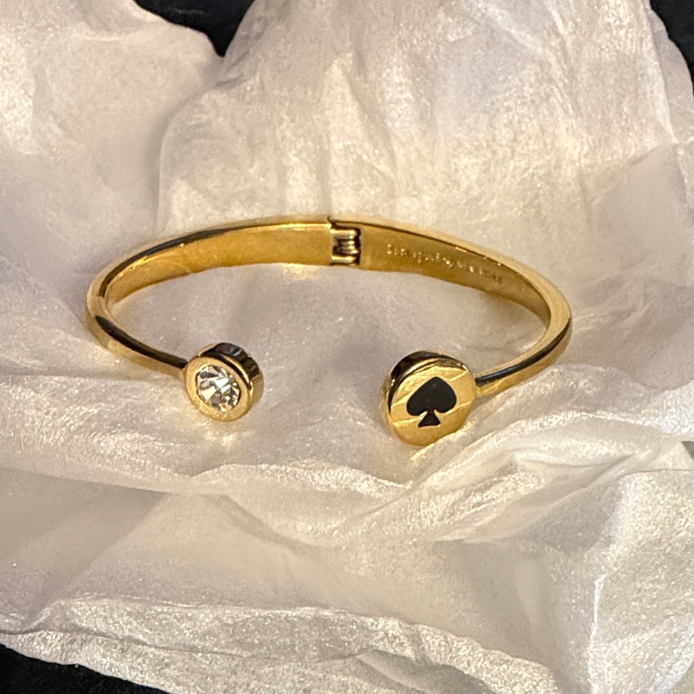 Kate Spade Gold Bracelet with Spade and Crystal